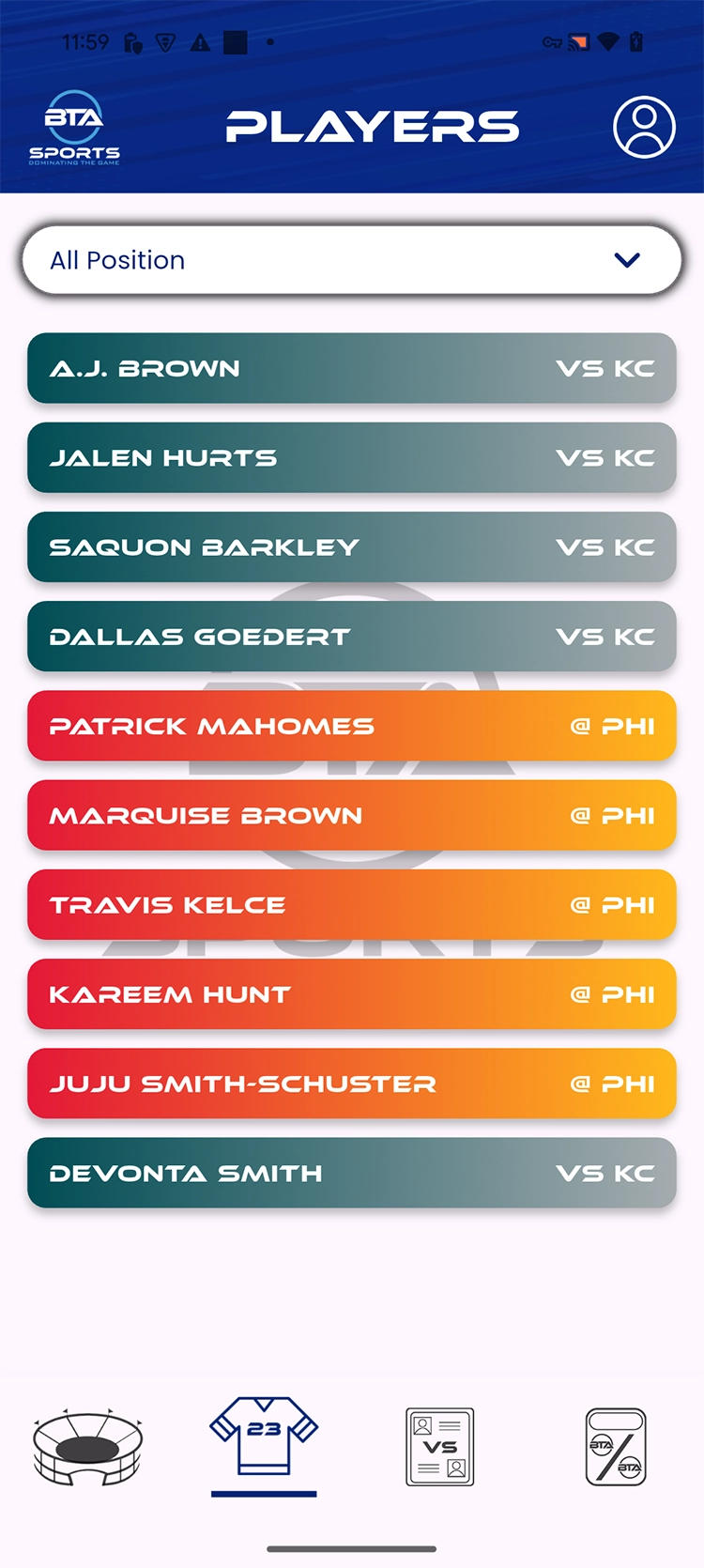 Player List - AI Predictions